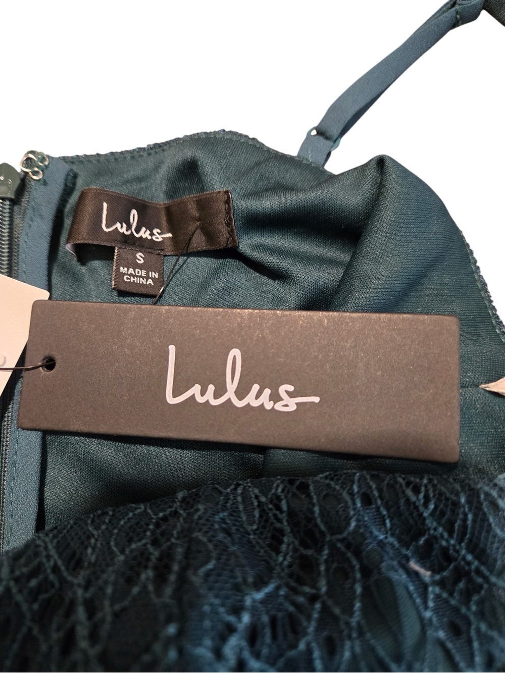 Lulus Emerald Green Tiered Lace Midi Dress S Wedding Guest Romantic - Picture 8 of 10